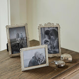 French Country Brocante Collection of white metal photo frames at Cerise