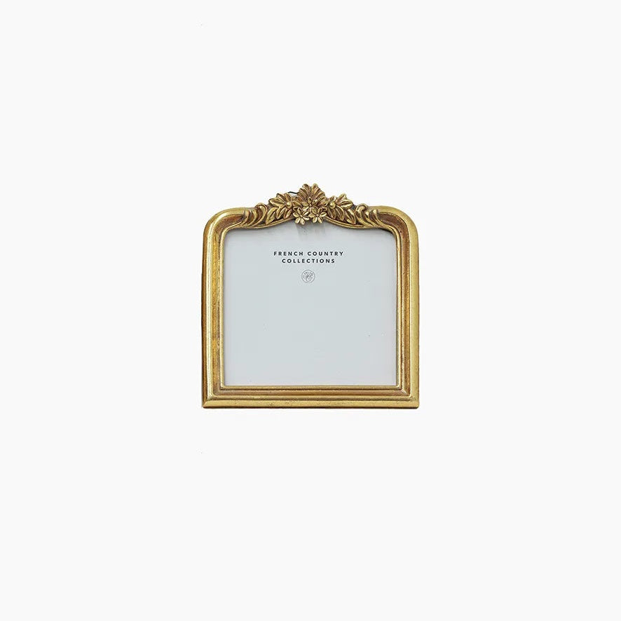 French Country Floral Shaped Frame in Antique gold finish at Cerise