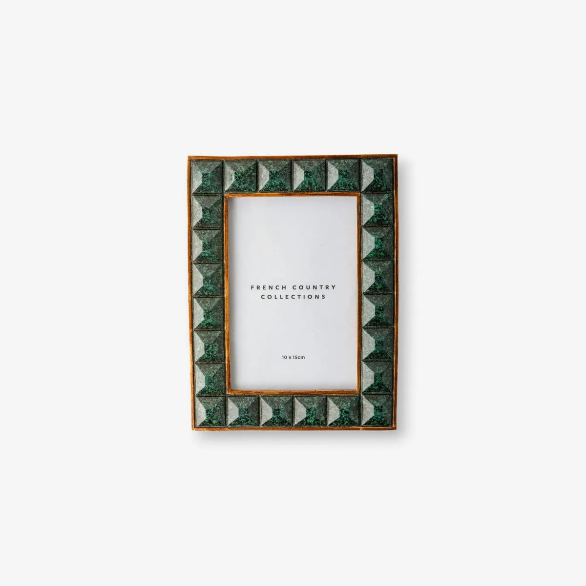 French Country Jade Squares photo frame at Cerise.  Holds a 4 x 6 inch picture.