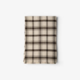 French Country Larder Check Teatowel at Cerise.  Warm coffee and ivory tones.  Beautiful cotton linen blend fabric.