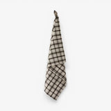 French Country Larder Check Teatowel at Cerise.  Warm coffee and ivory tones.  Beautiful cotton linen blend fabric.