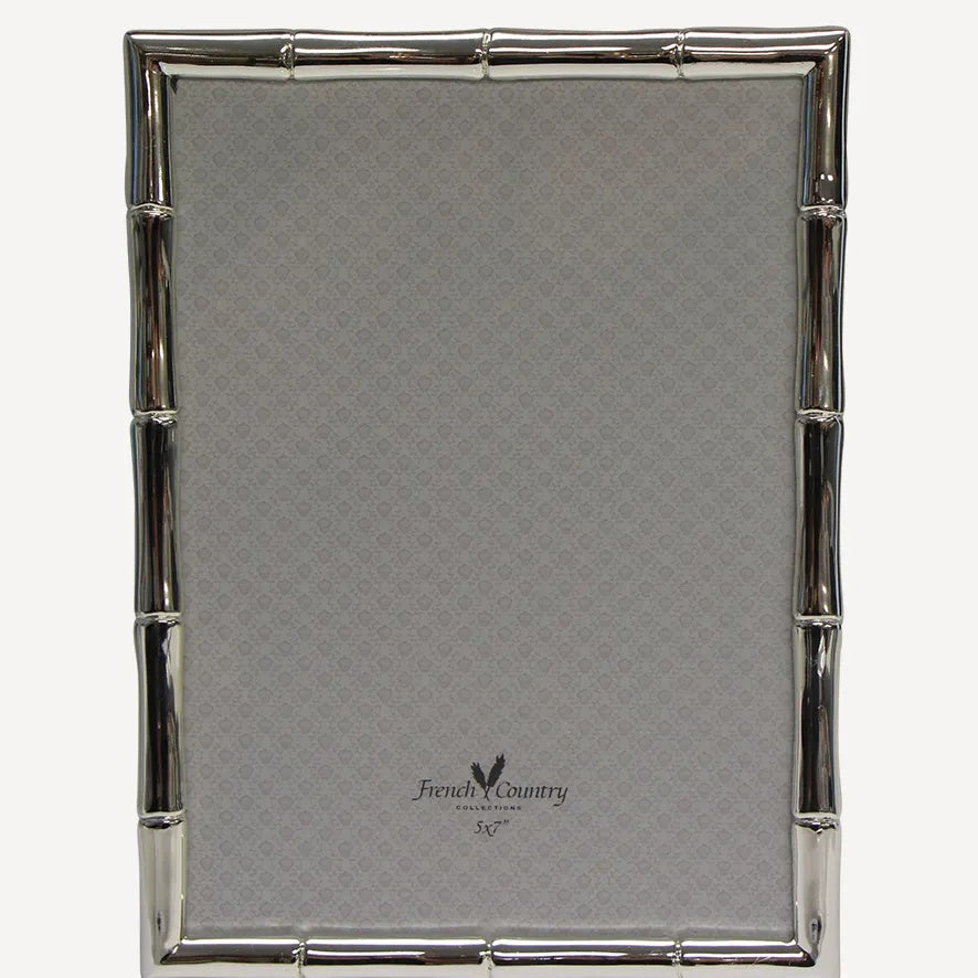 Lina faux bamboo style photo frame from French Country Collectiohns.  Silver plated to fit a 5x7 photo at 