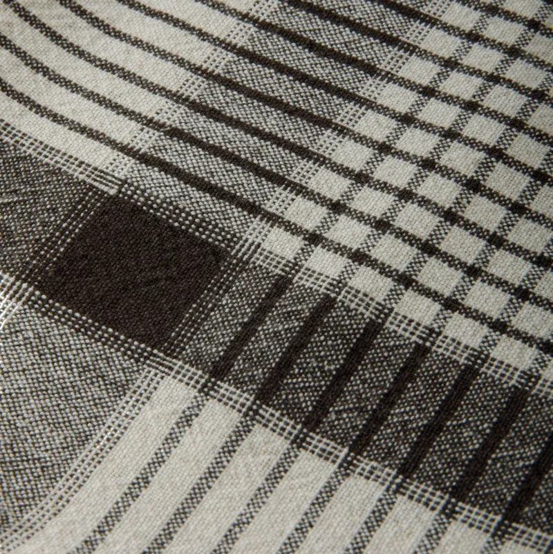 French Country Utility Check Teatowel at Cerise.  Cotton Linen Teatowel in warm tones of brown and Ivory.  Has a hanging loop.