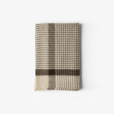 French Country Utility Check Teatowel at Cerise.  Cotton Linen Teatowel in warm tones of brown and Ivory.  Has a hanging loop.