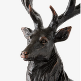 French Country Black Stag with Head Turning at Cerise