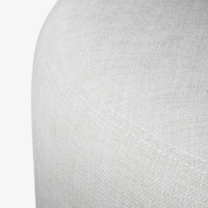 French country Collections Edison Round Coffee Table with Fabric Ottoman in a textured Cream Colour at Cerise