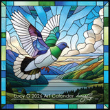 2026 square calendar featuring bright artwork by Lucy Gauntlet NZ Artist