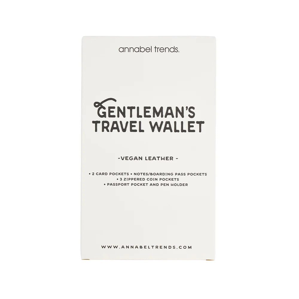 Gentlmans Travel wallet indark brown vegan leather