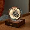 LED Laser engraved world globe light