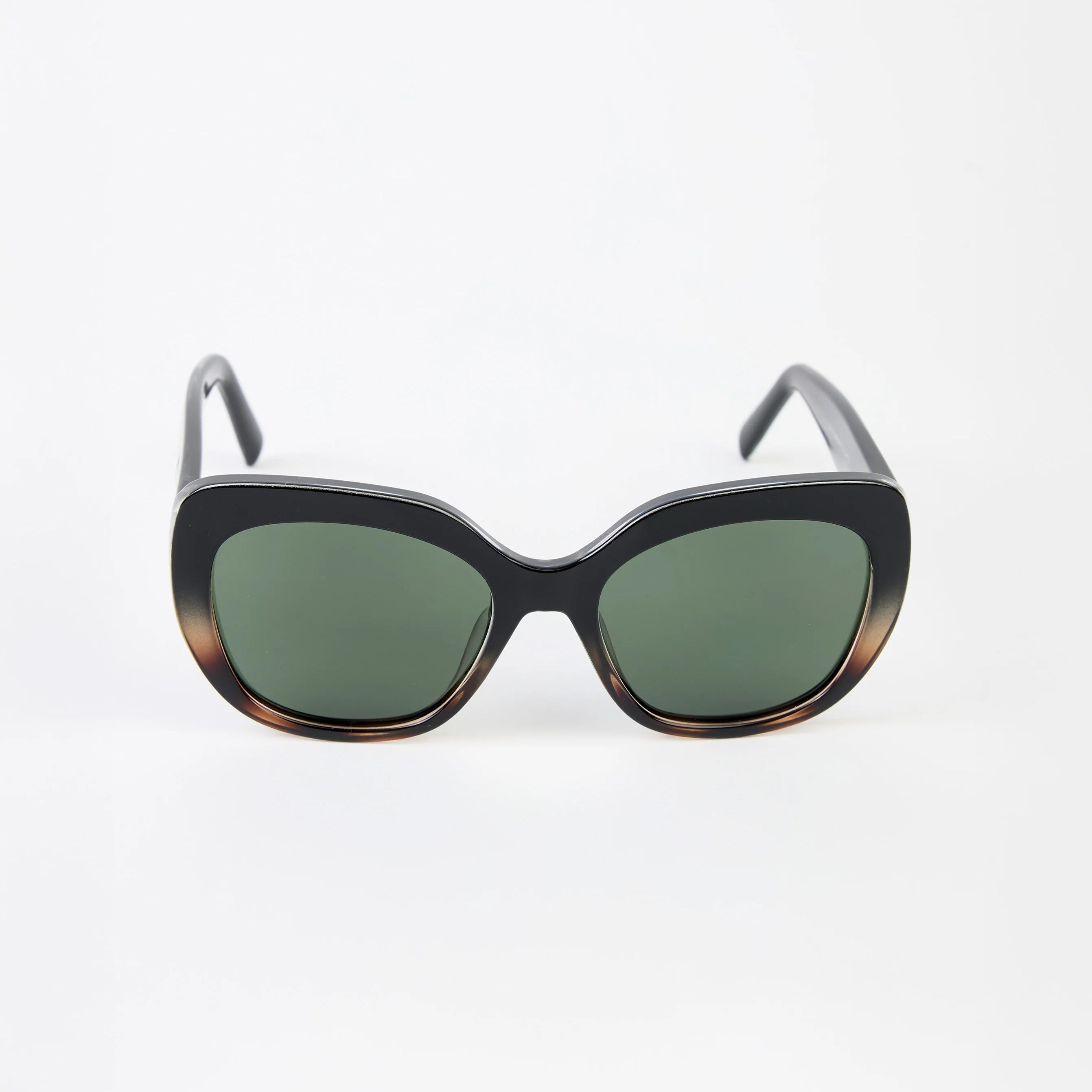 Sunglasses with a transparent Tort frame