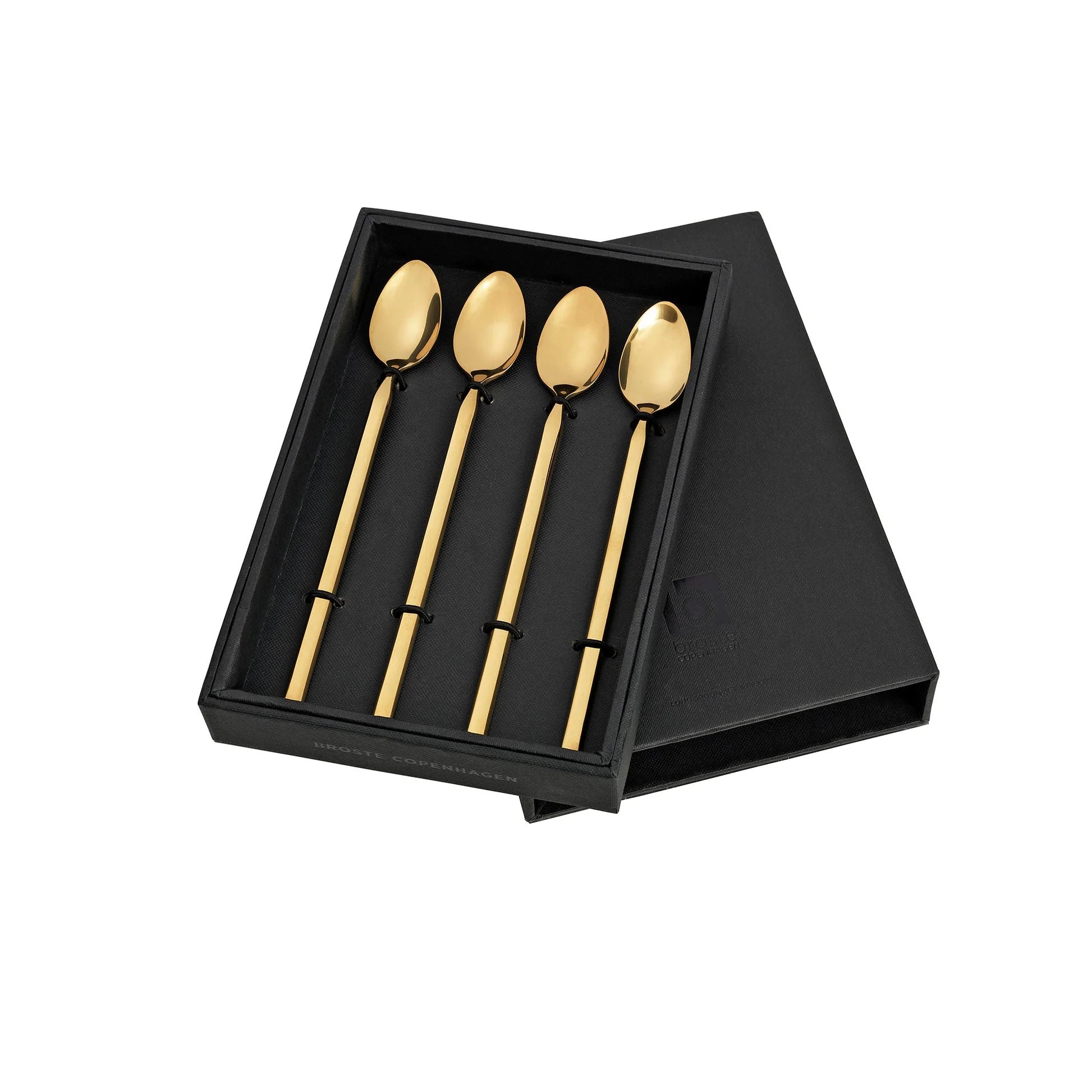 Set of 4 Broste long gold spoons