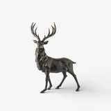 French Country Collections Black Stag with Head Turning at Cerise
