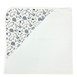 Imababy Hooded towel in Safari Parade  design at Cerise.  Made from 100% cotton toweling with Safari Parade design cotton hood