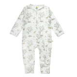 Imababy Long Sleeve Zipsuit in Woodland Deer Print at Cerise.  Features a two way zip for convenience.