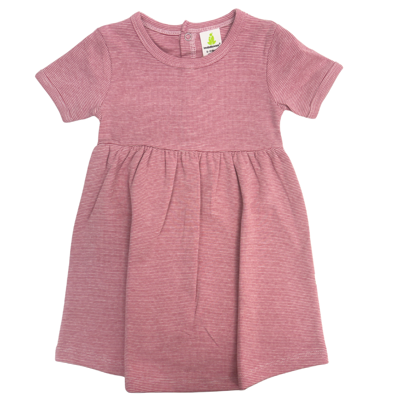 Imababy Pricilla Dress in Raspberry Stripe with matching bloomers at Cerise.