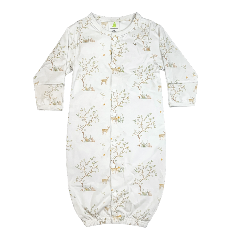 Imababy convertible Sleepsuit in Woodland Deer design at Cerise