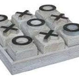 wooden Noughts and crosses set in instant grey colour