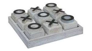 wooden Noughts and crosses set in instant grey colour