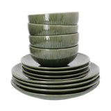 Jardin green stoneware 2 piece dinner set