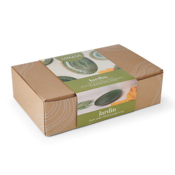 Jardin gift boxed serving platter in green glaze