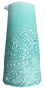 Aqua ceramic kina jug with white bubble texture on a white background