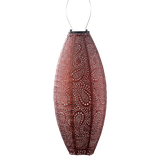 Lumiz solar lantern long oval 20cm in Copper Paisley