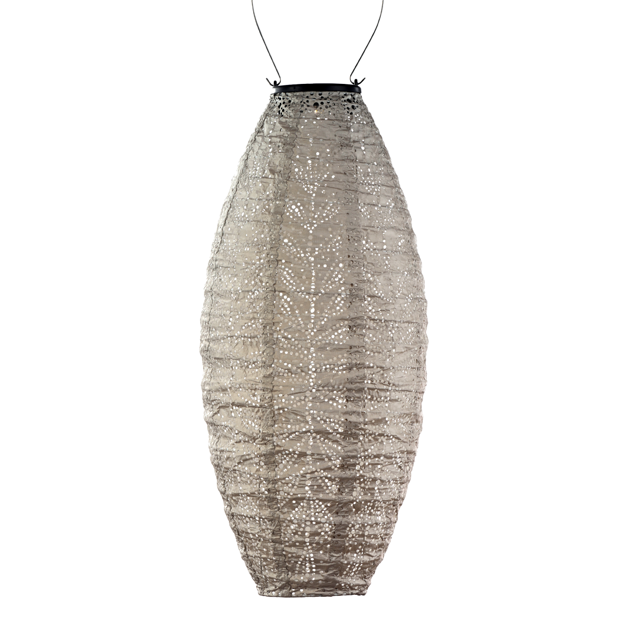 Lumz solar lantern long oval 20cm Light Taupe Folia