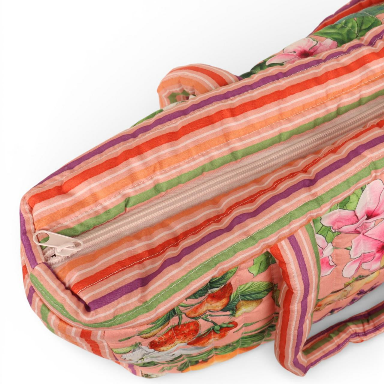 La La Land Bountiful Harvest Comforter Bag showing spacious everyday tote design with zip at Cerise