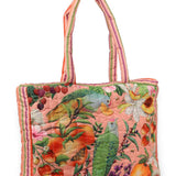 La La Land Bountiful Harvest Comforter Bag with colourful fruit and floral print at Cerise