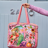 Spacious Bountiful Harvest everyday tote bag for work, uni, travel and shopping at Cerise
