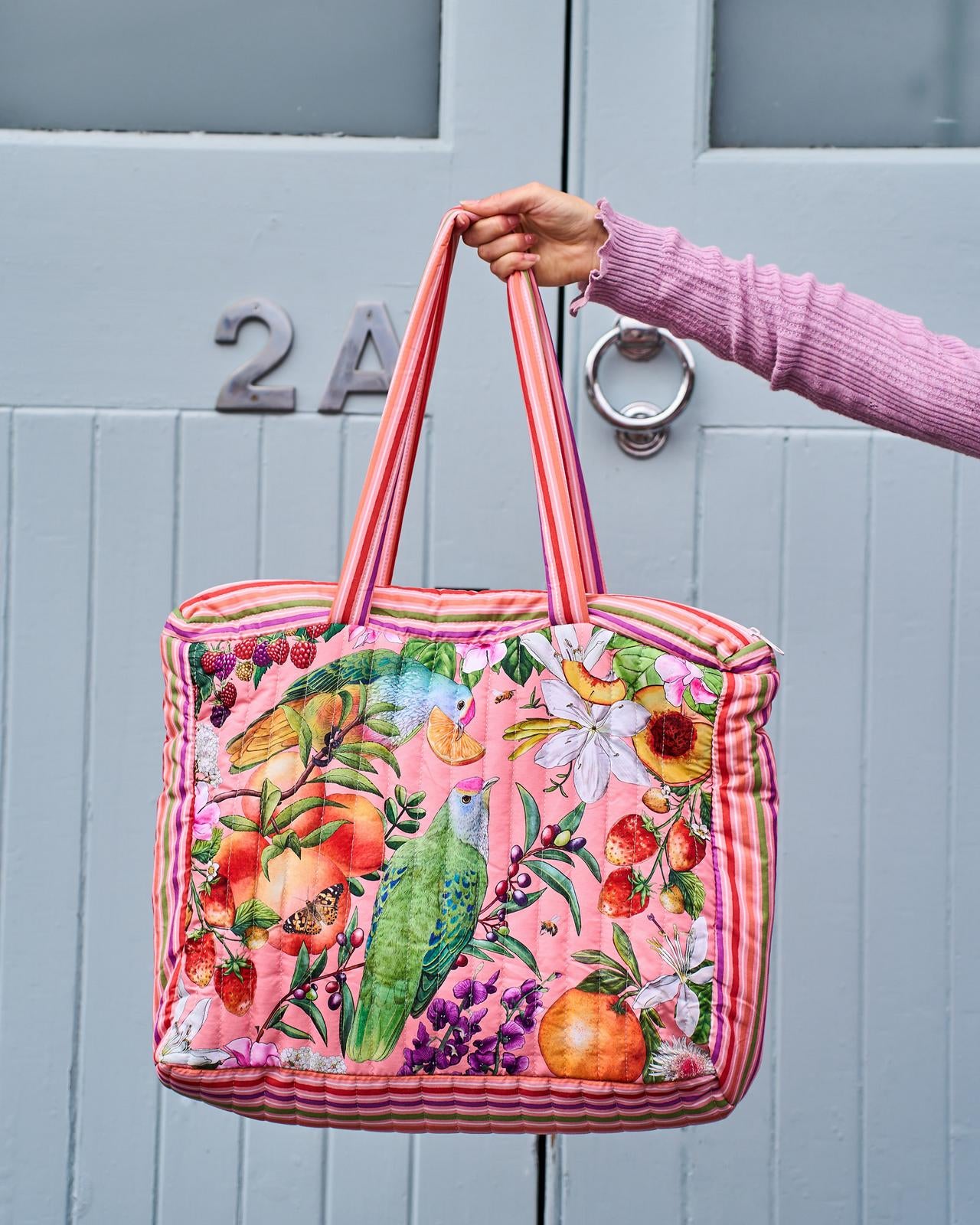 Spacious Bountiful Harvest everyday tote bag for work, uni, travel and shopping at Cerise