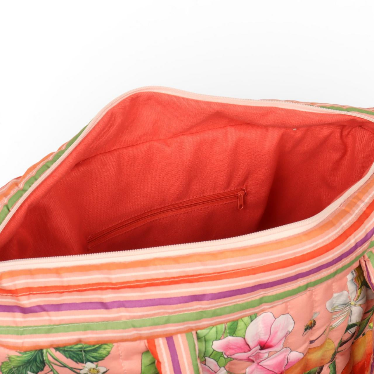 Bountiful Harvest quilted shoulder bag with secure zip pocket at Cerise