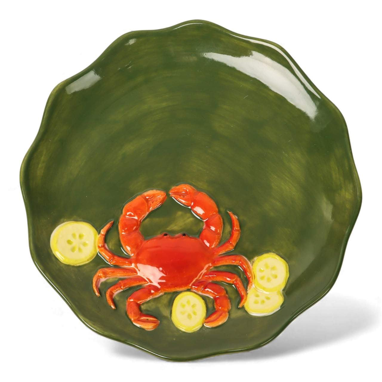 La La Land crab plate with scalloped edge and coastal-inspired design at Cerise