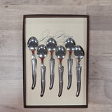 Set of 6 Laguiole Stainless Steel coffee Spoons in a gift ox at Cerise NZ