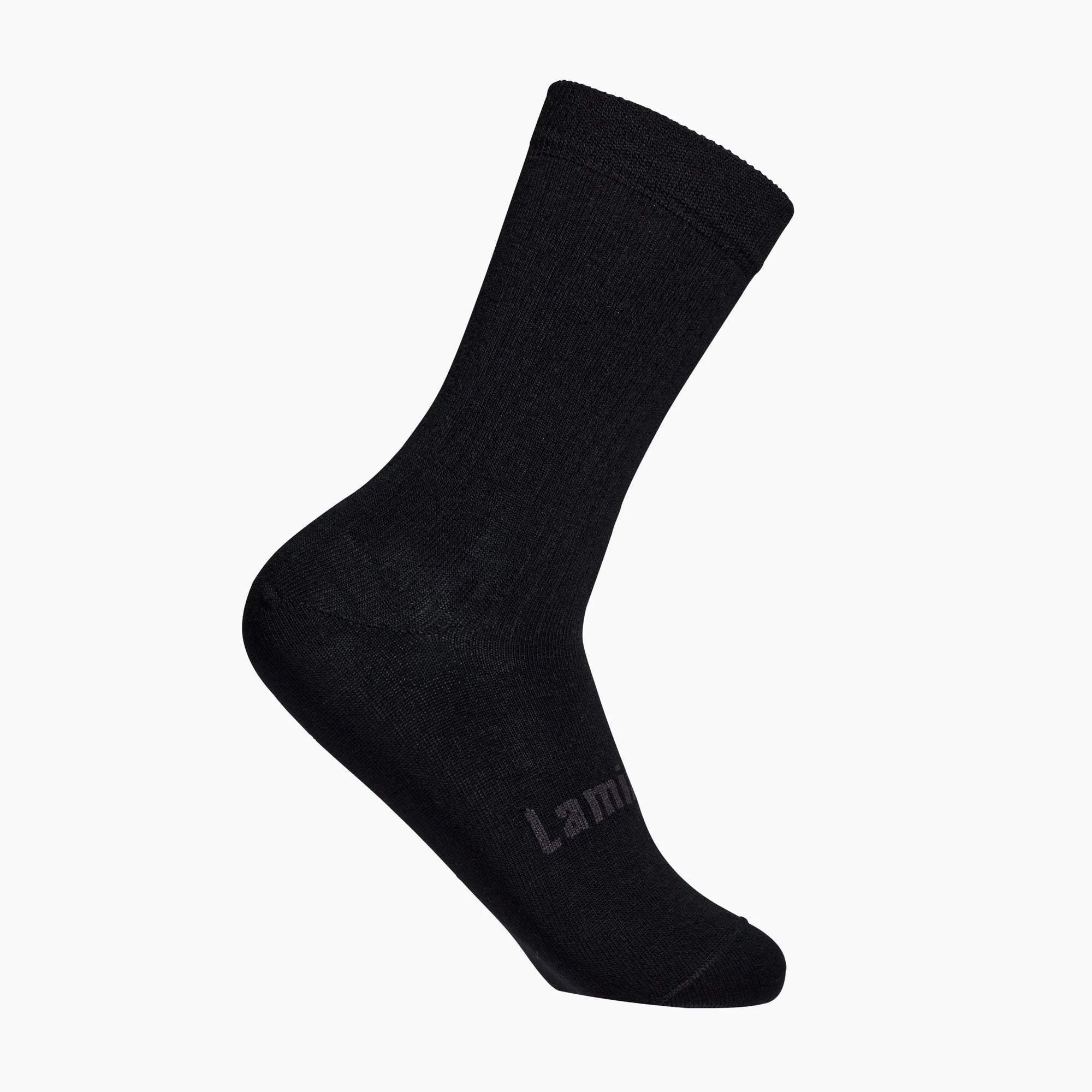 Lamington Merino NZ made black crew socks for men.