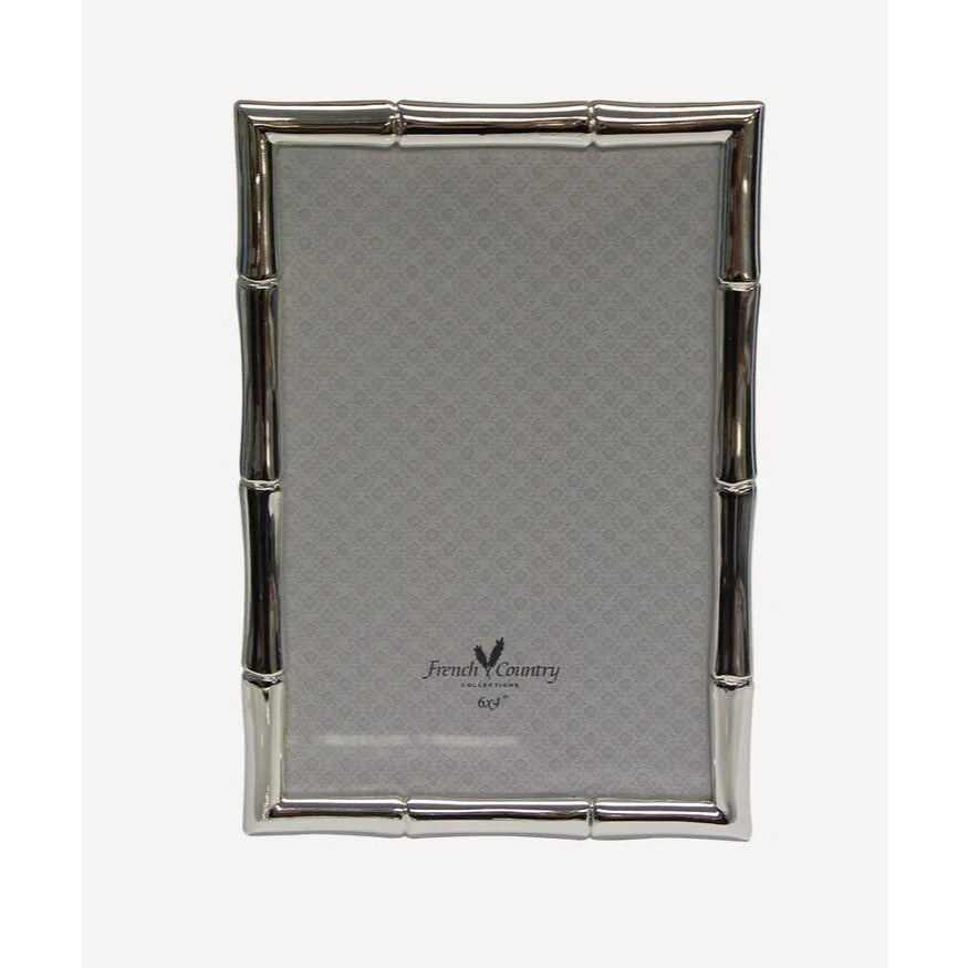 Lina faux bamboo style photo frame silver plated to fit a 6 x 4 photo