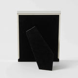 Florence Photo Frame with silver rim and linen edges, black flocking on back