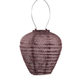 Lumiz Hanging Solar Lantern in a 20cm Balloon shape. A beautiful Plum colour with circular Ocult designs at Cerise NZ