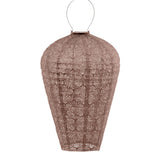 Lumiz Hanging solar Lantern in 35cm Balloon Shape. Lovely Mocha olour with Fiore design pattern. Made from weather resistant tyvek material at Cerise