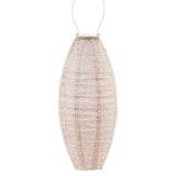 Lumiz Solar Lantern in a stunning long oval shape. Measures 28cm and is shown in a soft blush colour and the bazaar patter for stunning ight play at Cerise