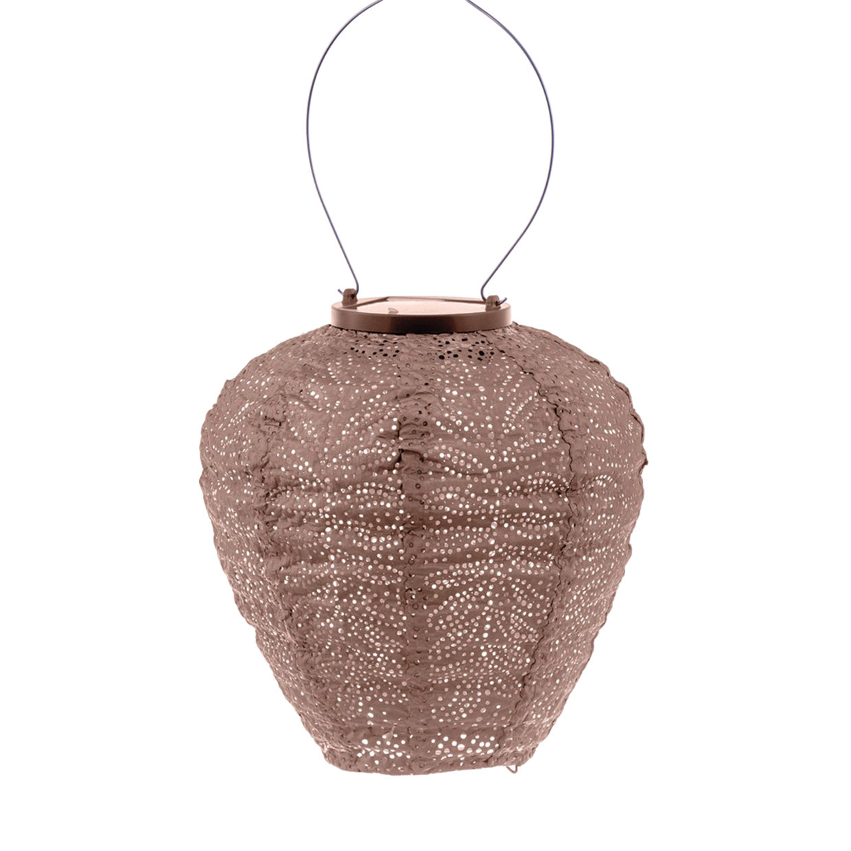 Limiz Solar Lantern 20cm Balloon in the new season Mocha colour and folia design pattern at Cerise