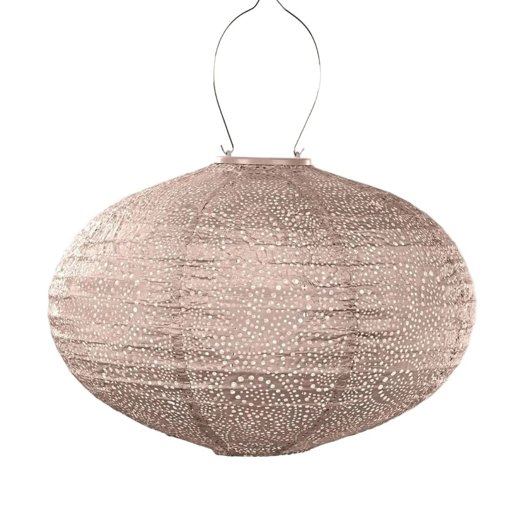 Lumiz Lantern 40cm Oval Shape in Soft Blush Paisley Colour at Cerise. 