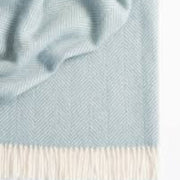 Magnus Duck Egg Throw with Fringe in New Zealand wool