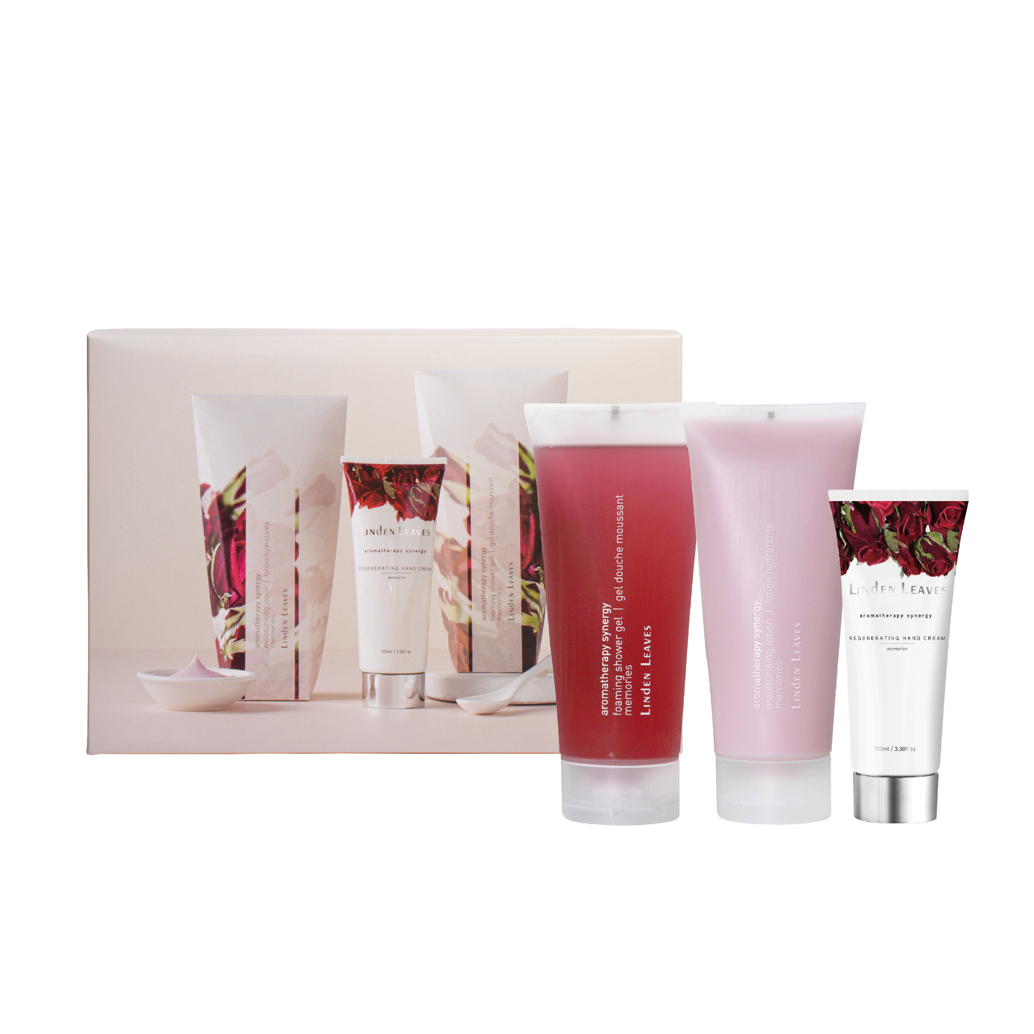 Linden Leaves Memories Gift Set including a 200ml Body Wash, 200ml Body Lotion and 100ml handcream all made in New Zealand and presented in a beautiful gift box at Cerise.