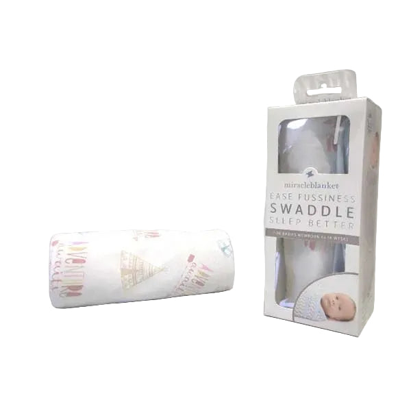 Mirracle Blanket swaddle for baby showing old packaging on sale at 25% off  at Cerise