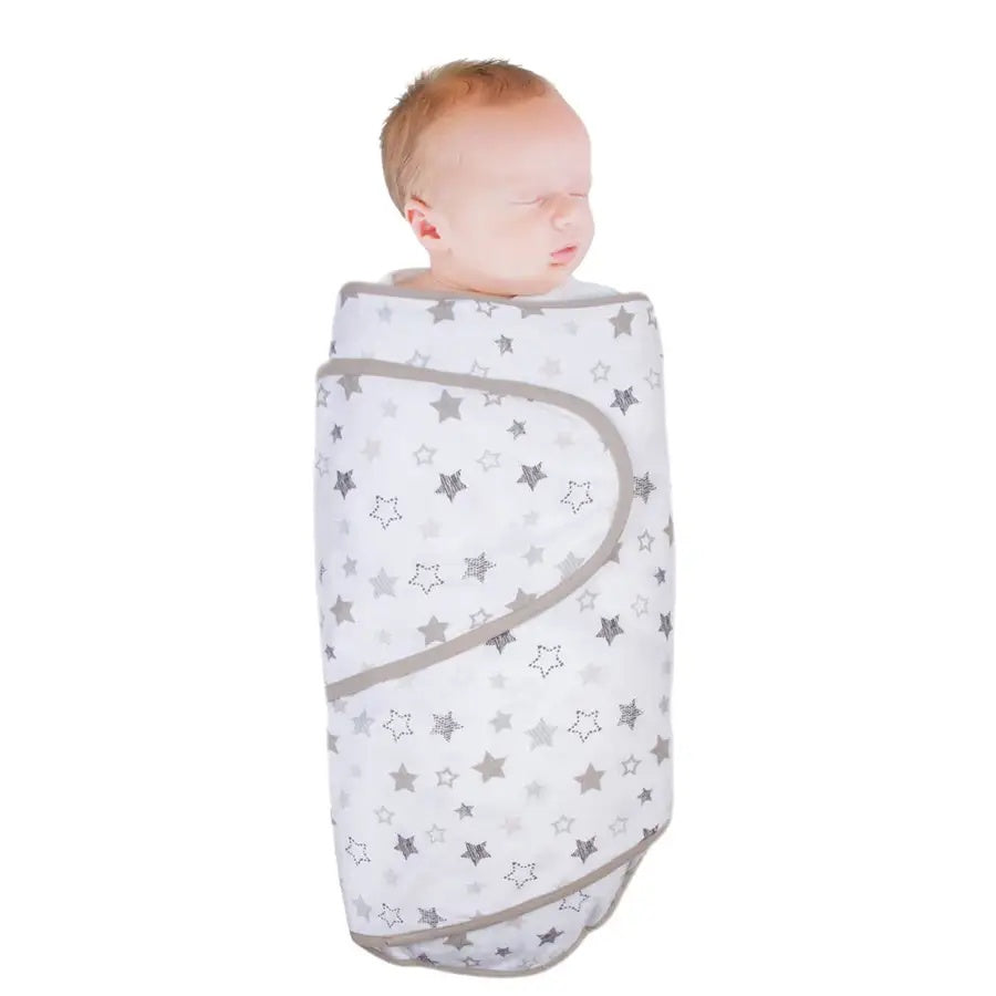 Miracle Blanket Baby Swaddle in Stars pattern at Cerise