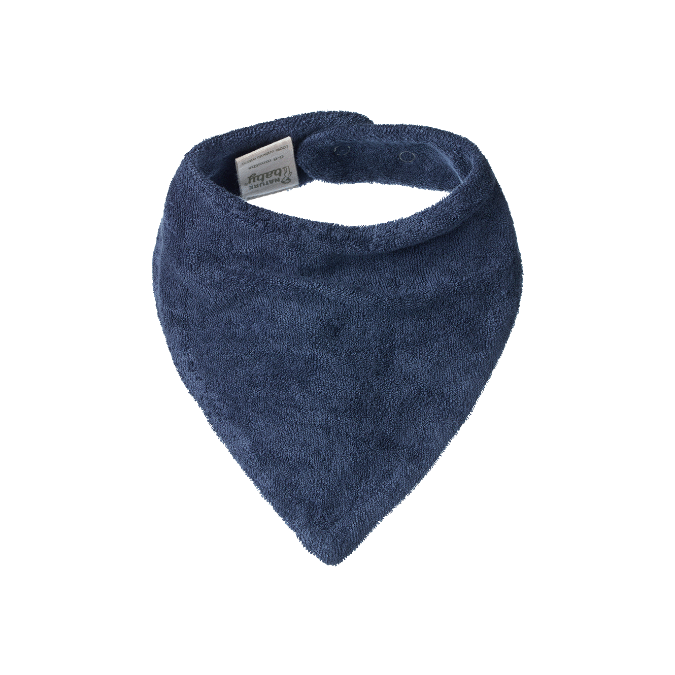 Indigo coloured terry baby dribble bib