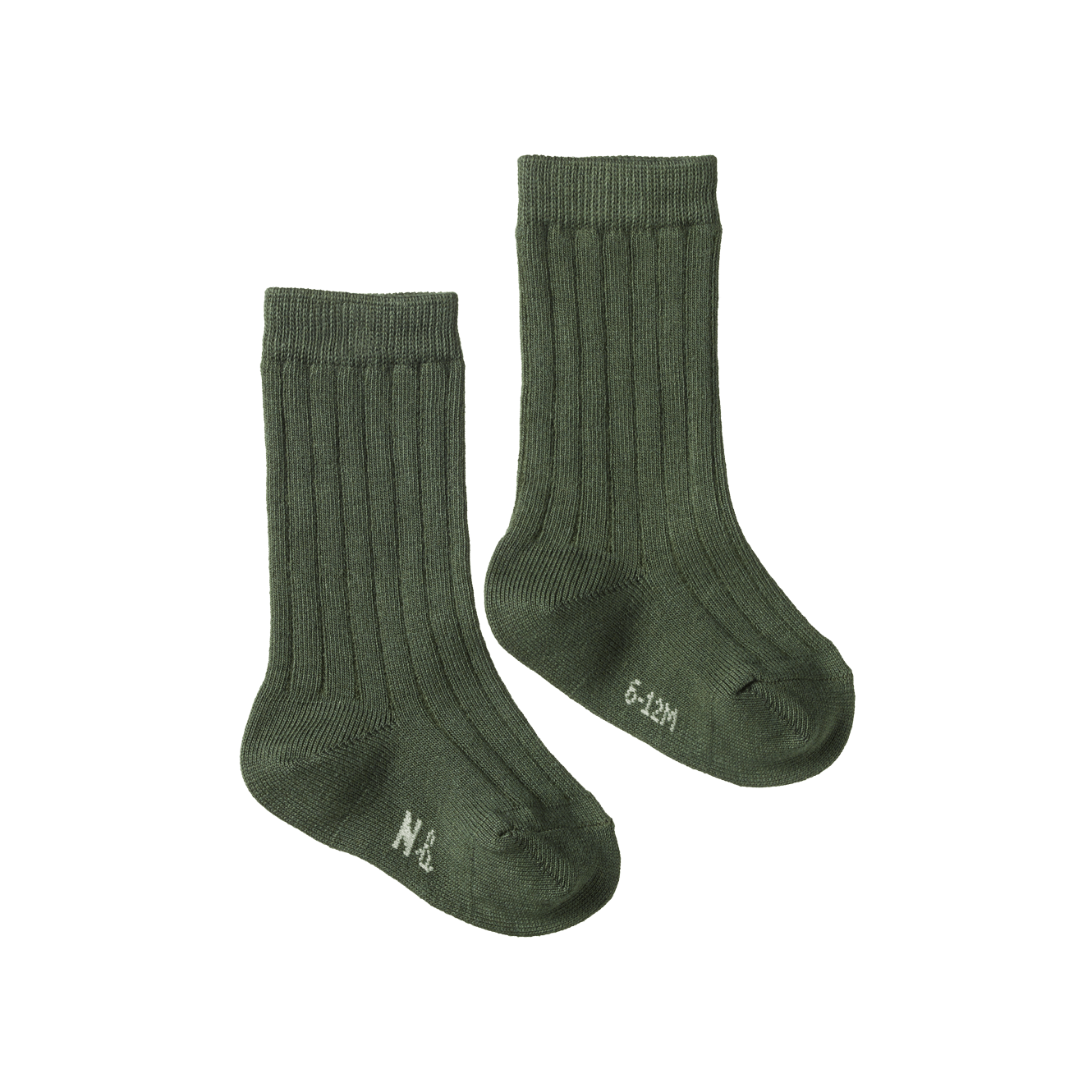 Pair of green socks on a transparent background