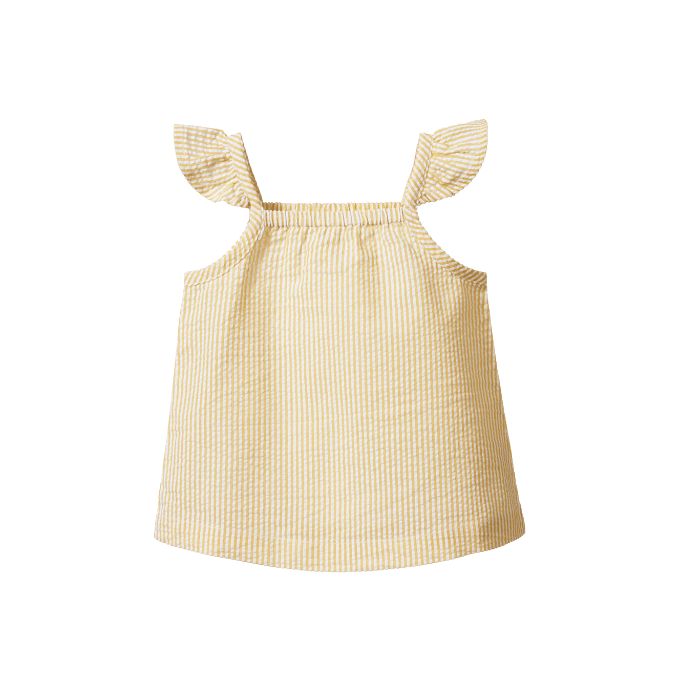 Golden strip cotton top will sleeve frill