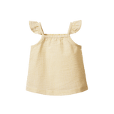 Golden strip cotton top will sleeve frill
